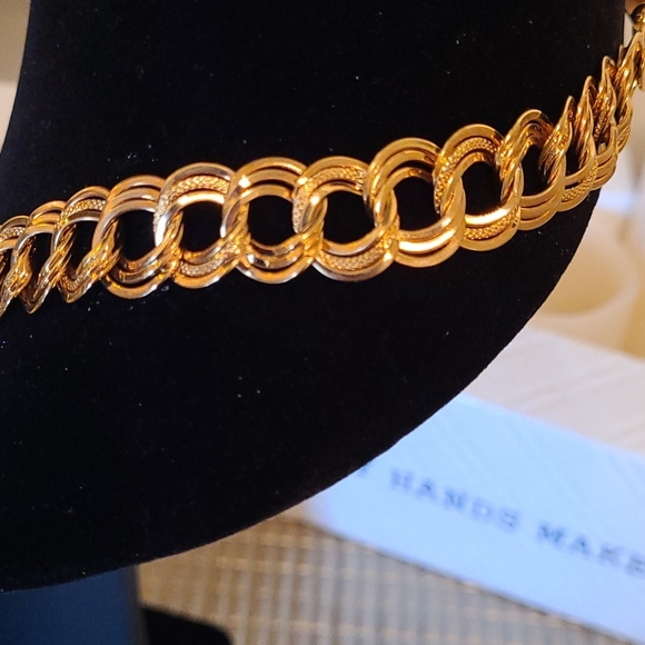 Romanza 18K Gold/ Bronze Graduated Circle Necklace - Picture 5 of 7